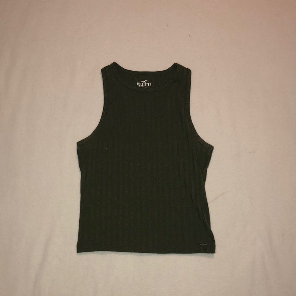 HOLLISTER SLIM ARMY GREEN TANK TOP